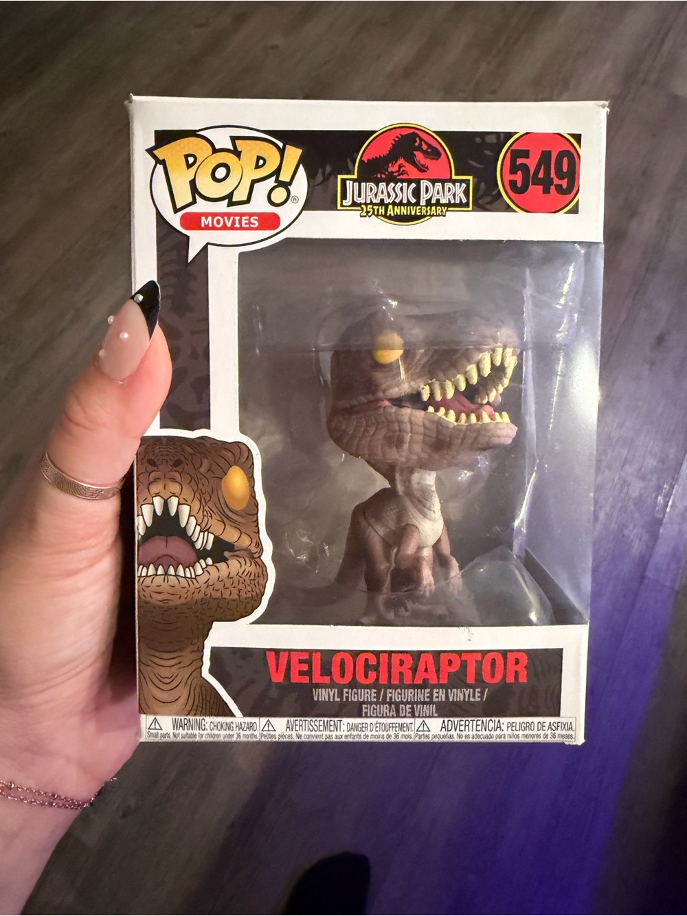Funko Pop! Movies Jurassic Park Velociraptor Vinyl Figure 25th Anniversary RARE